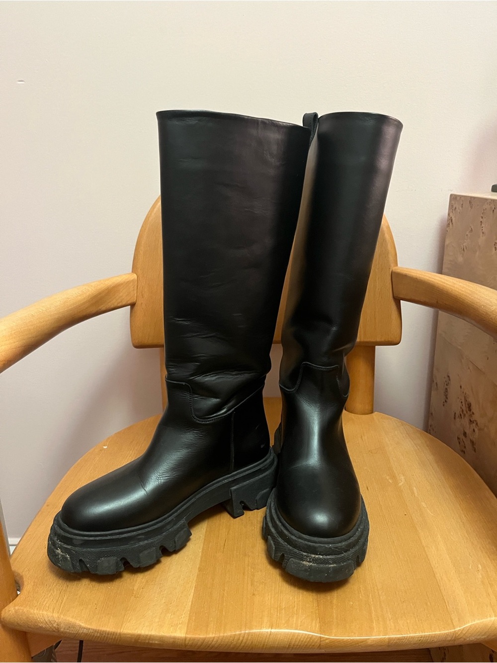 Gia Borghini Black Tall Combat Boots